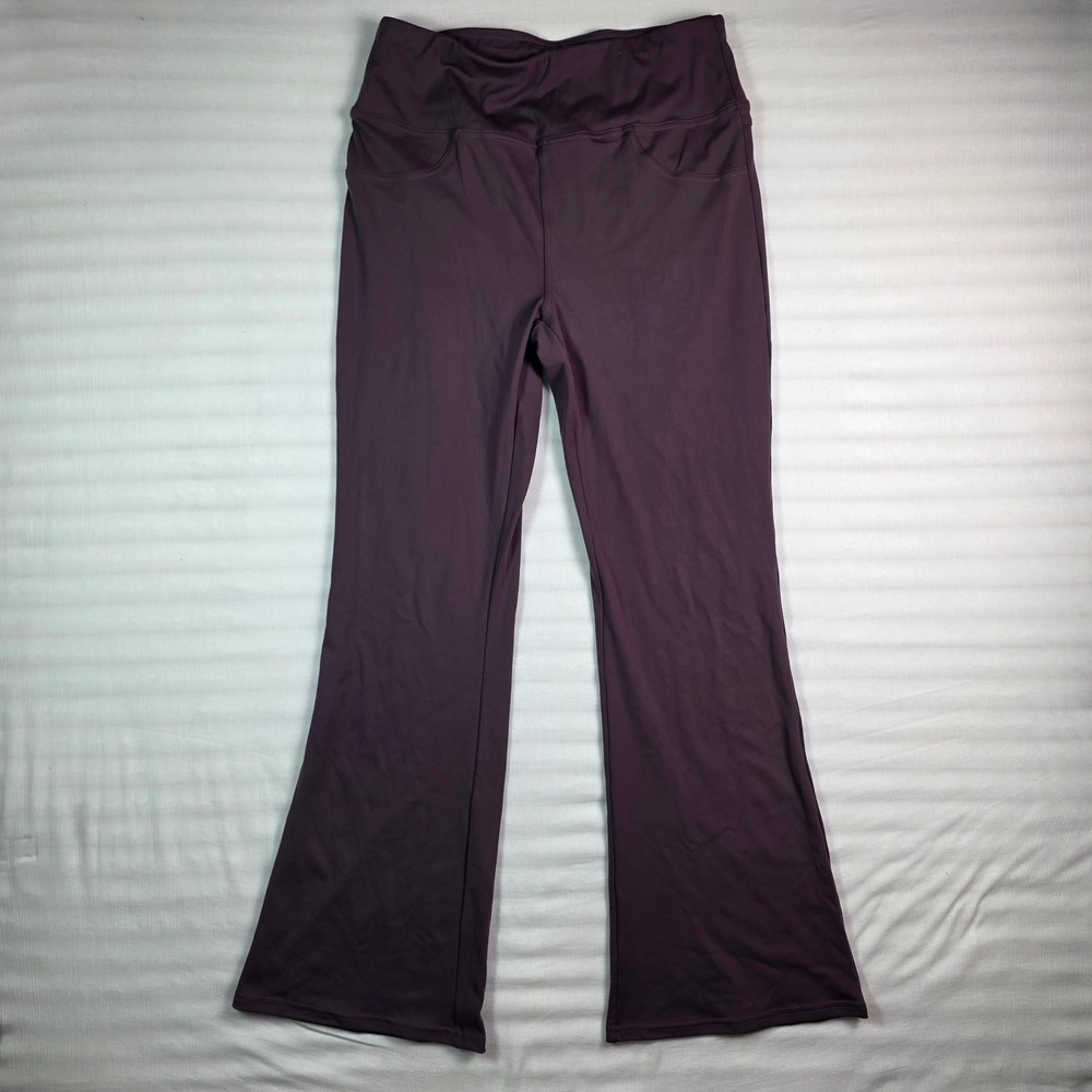 Halara Women High Waisted Flare Pants Plum Purple Bootcut Yoga Leggings Large